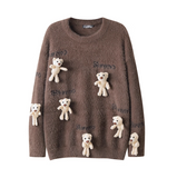 doll 3D bear pendant imitation mink sweater HZ1024