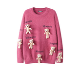 doll 3D bear pendant imitation mink sweater HZ1024