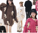 doll 3D bear pendant imitation mink sweater HZ1024