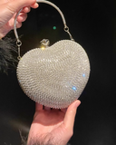 New Heart-shaped Rhinestone Evening Handbag Women's Party Bag HZ1024