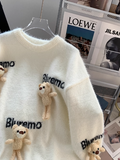 doll 3D bear pendant imitation mink sweater HZ1024