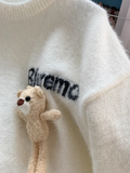 doll 3D bear pendant imitation mink sweater HZ1024