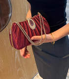 Champagne Wedding Bag Sparkly Pleated Banquet Party Handbag HZ1024