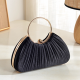 New Chic White Pleated Clutch Bag Sparkly Party Handbag HZ1024