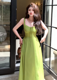 retro avocado green sling tea dress HZ1024