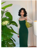 French Slim Fit Suspender Hip-wrapped Long Skirt HZ1024