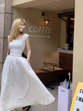 Square Neck Beach Vacation Suspender Long Dress HZ1024
