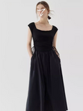 Square Neck Beach Vacation Suspender Long Dress HZ1024