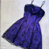 A-Line Spaghetti Strap Tulle Short Prom Dress Purple Satin Homecoming Dresses HZ1024