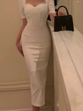slim fit five-quarter sleeve hip dress HZ1024