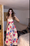Strap A-Line Floral Long Prom Dresses Fairy Birthday Dresses HZ1024