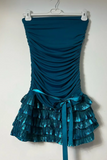 Strapless Bodycon Chiffon Short Prom Dresses, Blue Homecoming Dresses HZ1024