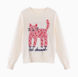 pattern crew neck long sleeve sweater HZ1024