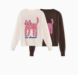 pattern crew neck long sleeve sweater HZ1024