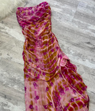 Sheath Strapless Prom Dress Chiffon Beaded Dress Fairy Formal Evening Dress HZ1024