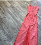 Spaghetti Strap Empire Prom Dress Chiffon Beaded Dress Fairy Hot Pink Formal Evening Dress HZ1024