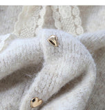 lace lace-up thickened soft knitted cardigan HZ1024