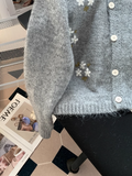 Style Round Neck Embroidered Knitted Cardigan Sweater HZ1024
