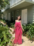 holiday chiffon ruffled suspender dress HZ1024