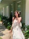 holiday chiffon ruffled suspender dress HZ1024