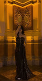 Sheath Sequin Long Prom Dresses Sweetheart Neck Formal Birthday Dresses HZ1024