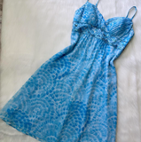 A-Line Spaghetti Strap Chiffon Short Prom Dresses Blue Birthday Dresses Homecoming Dress HZ1024