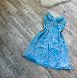 A-Line Spaghetti Strap Chiffon Short Prom Dresses Blue Birthday Dresses Homecoming Dress HZ1024