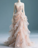 Sweetheart Sheath Long Prom Dresses, Tulle Applique Sweet 16 Dresses HZ1024