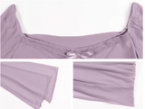 sexy hot girl style mesh long sleeves U-neck off-shoulder hip skirt HZ1024
