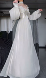 Off-the-shoulder Sheath Long Prom Dresses, Long-sleeved Formal Evening Dresses HZ1024