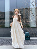 holiday style French A-line halter neck backless long dress HZ1024