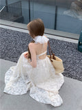 holiday style French A-line halter neck backless long dress HZ1024