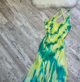 Halter Sheath Beaded Chiffon Prom Dresses, Yellow Homecoming Dresses HZ1024