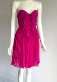 Sweetheart Sheath Chiffon Pleated Short Prom Dresses, Hot Pink Homecoming Dresses HZ1024