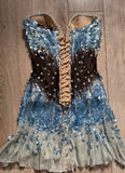 Sweetheart Sheath Chiffon Short Prom Dresses, Blue Homecoming Dresses HZ1024