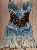 Sweetheart Sheath Chiffon Short Prom Dresses, Blue Homecoming Dresses HZ1024