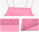 holiday style a-line pink sleeveless backless suspender dress HZ1024