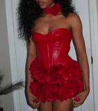 Sweetheart Neck Bodycon Applique Short Prom Dresses, Red Homecoming Dresses Sweet Birthday Dresses HZ1024