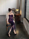 backless printed lace suspender hip skirt HZ1024