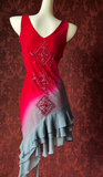 V-neck Sheath Chiffon Beaded Short Prom Dresses, Red Homecoming Dresses Birthday Dresses HZ1024
