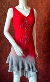 V-neck Sheath Chiffon Beaded Short Prom Dresses, Red Homecoming Dresses Birthday Dresses HZ1024