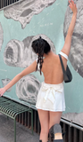 Strapless Sheath Short Prom Dresses, White Homecoming Dresses, Backless Birthday Dresses HZ1024