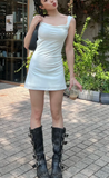 Strapless Sheath Short Prom Dresses, White Homecoming Dresses, Backless Birthday Dresses HZ1024