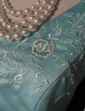 One Shoulder Sheath Satin Prom Dresses, Sky Blue Formal Dresses HZ1024