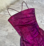 Sheath Chiffon Short Prom Dresses, Grape Homecoming Dresses, Spaghetti Strap Birthday Dresses HZ1024