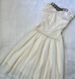 A-line Chiffon Short Prom Dresses, White Homecoming Dresses, Strapless Birthday Dresses HZ1024