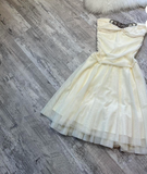 A-line Chiffon Short Prom Dresses, White Homecoming Dresses, Strapless Birthday Dresses HZ1024