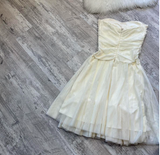 A-line Chiffon Short Prom Dresses, White Homecoming Dresses, Strapless Birthday Dresses HZ1024