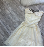 A-line Chiffon Short Prom Dresses, White Homecoming Dresses, Strapless Birthday Dresses HZ1024