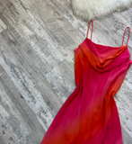 Sheath Chiffon Short Prom Dresses, Gradient Red Homecoming Dresses, Spaghetti Strap Birthday Dresses HZ1024